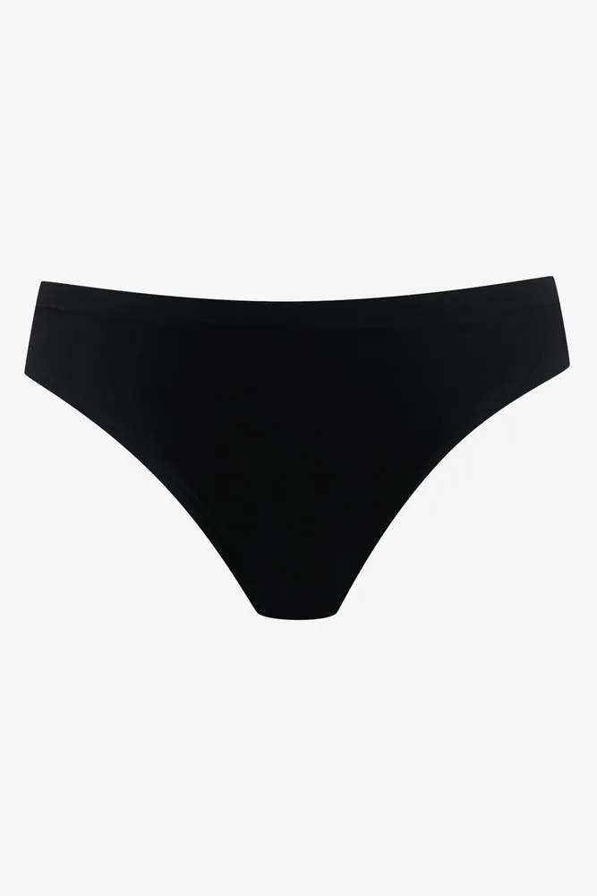 2 Pack Bonded Bikini Panties Black & Natural