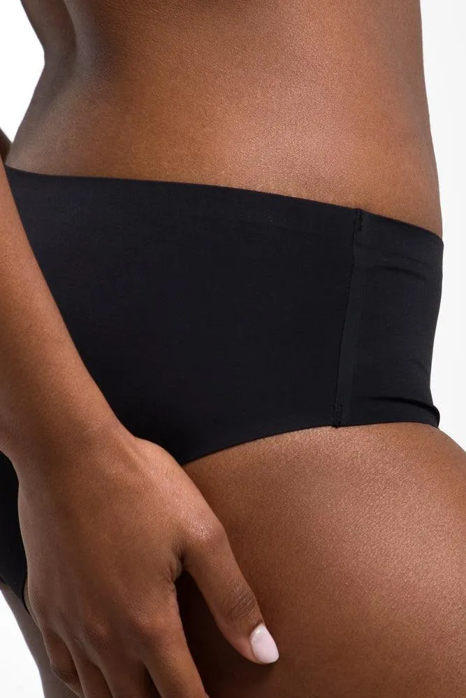 2 Pack Bonded Boyleg Panties Black & Natural