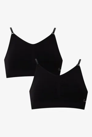 2 Pack Seamfree Bras Black