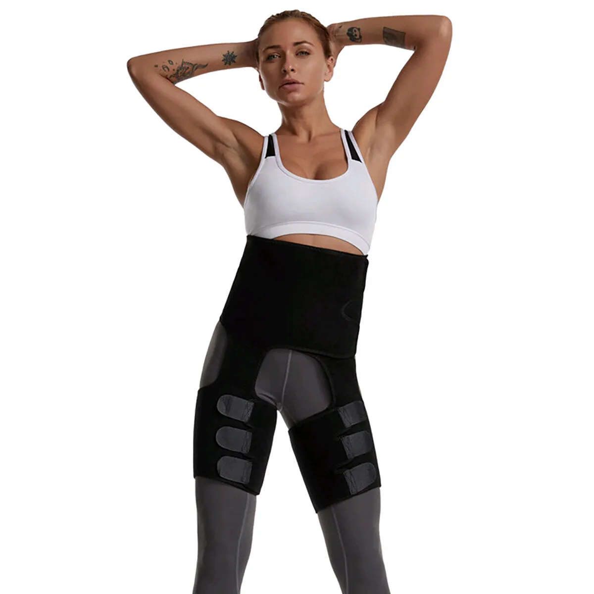 3 In 1 Adjustable Body Shaper Thigh Slender Leg Shapers Slimming Trimmer Belt Sweat Shapewear Muscles Thigh Slimmer Wrap