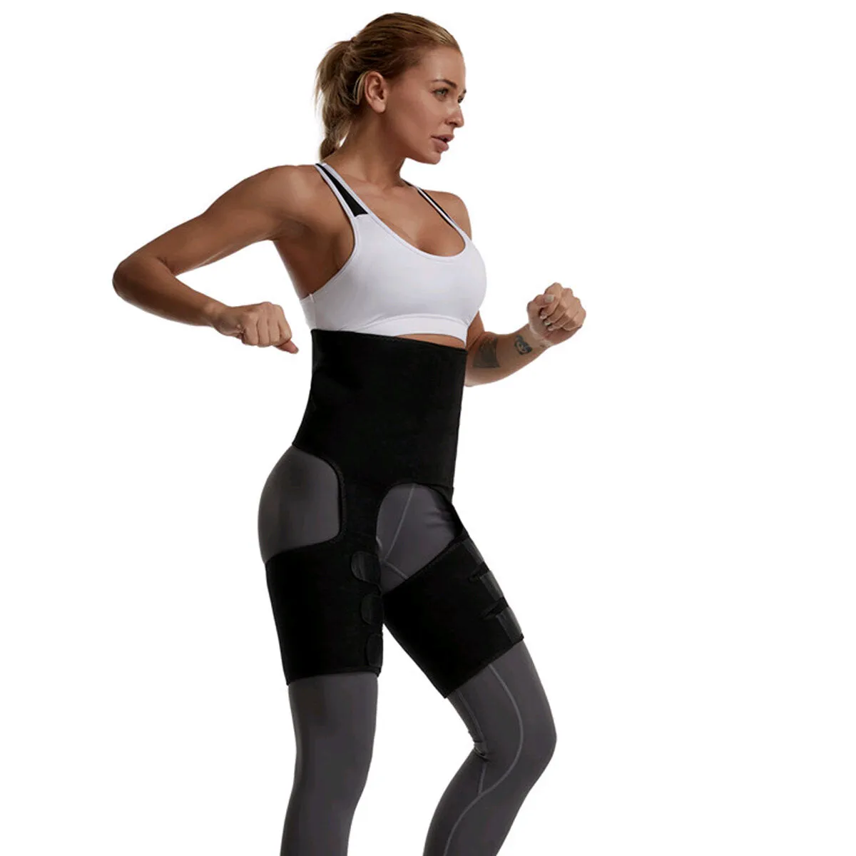 3 In 1 Adjustable Body Shaper Thigh Slender Leg Shapers Slimming Trimmer Belt Sweat Shapewear Muscles Thigh Slimmer Wrap