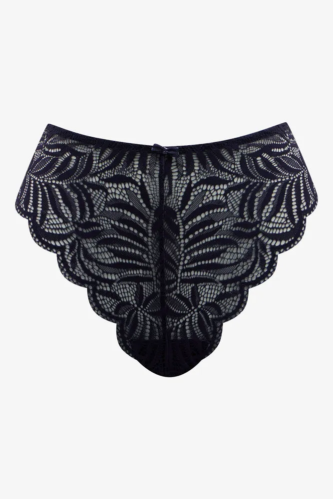 3 Pack Lace Thongs Navy