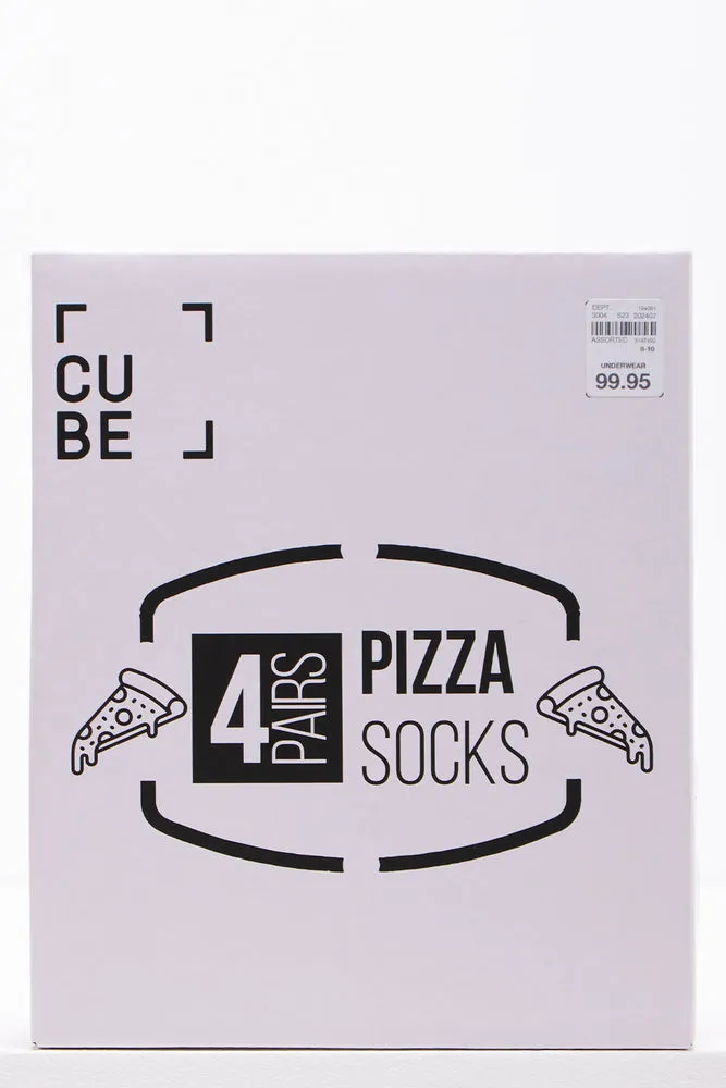 4 Pack Pizza Gifting Socks