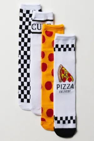 4 Pack Pizza Gifting Socks