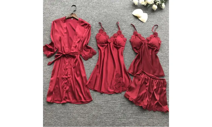 4-Piece Ladies Sexy Pyjama Sets