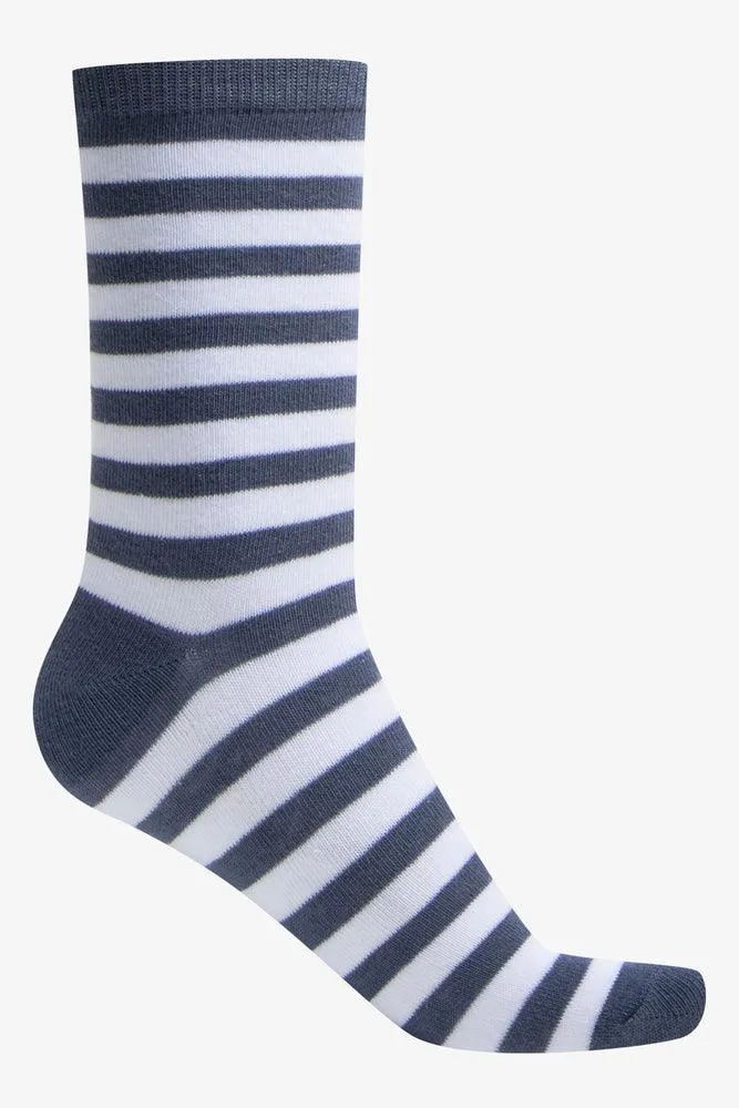 5 Pack Heart Anklet Socks Dark Blue