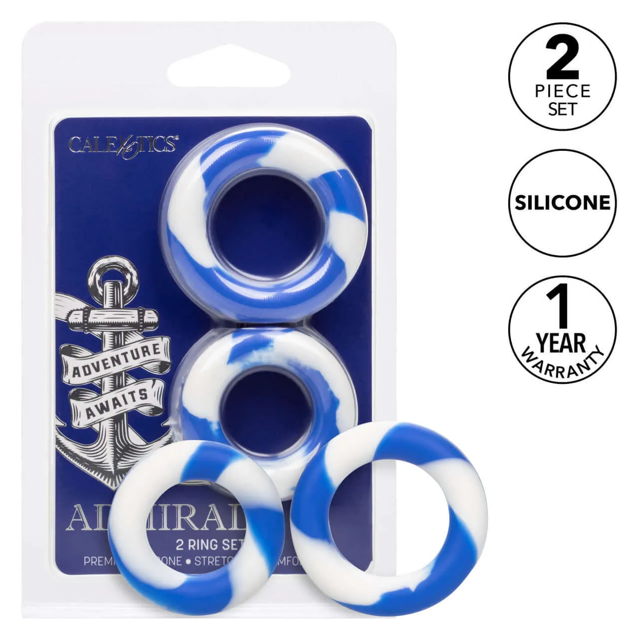 Admiral 2 Ring Set by California Exotic Novelties: Elevate Pleasure and Performance with Premium Silicone Enhancers