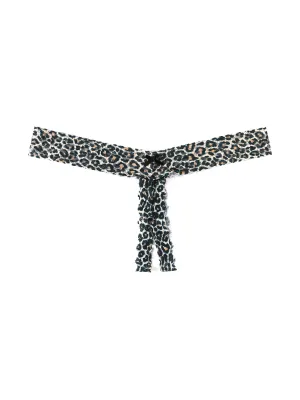 &oh™ Plus Size Signature Lace Crotchless Thong Classic Leopard