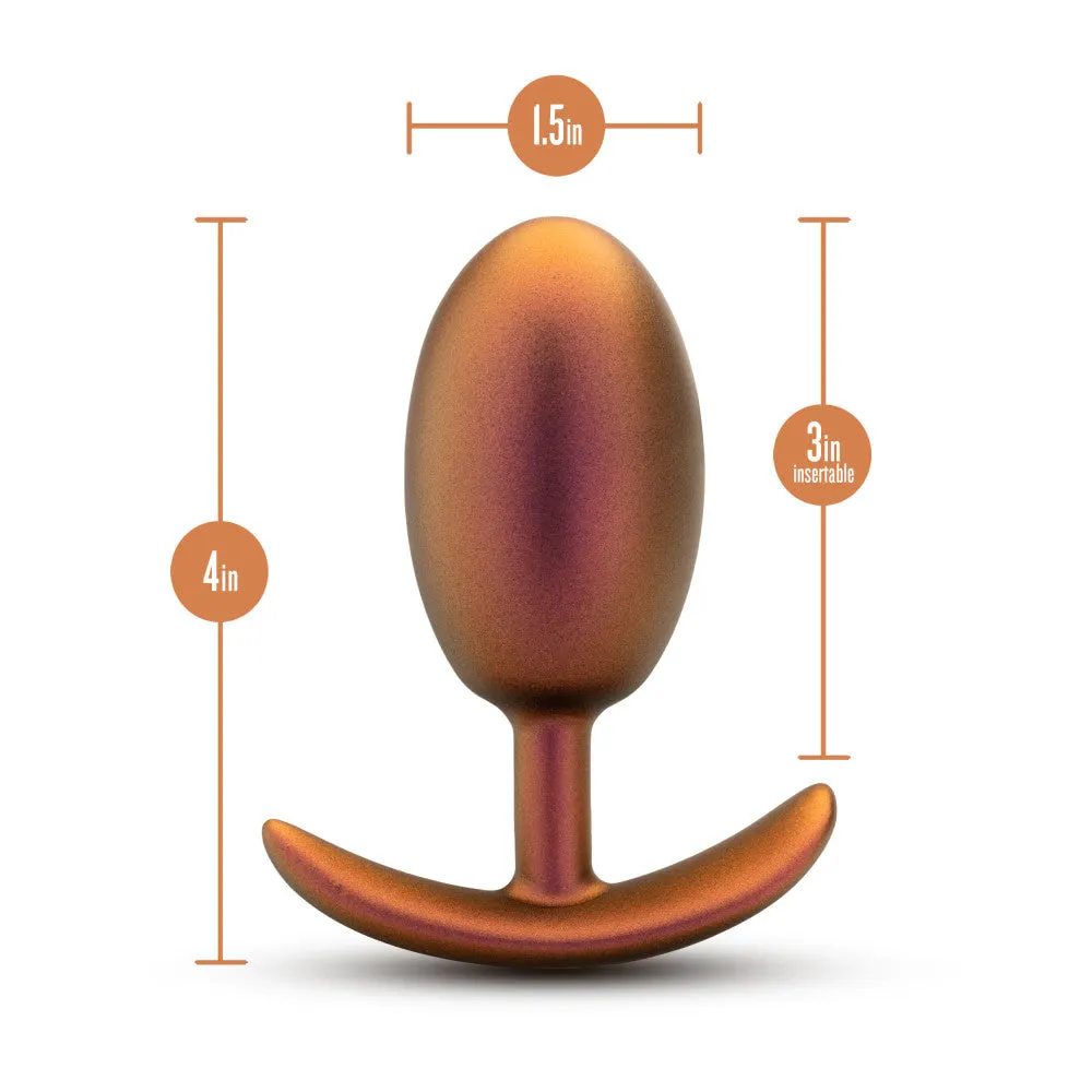 Anal Adventures Matrix By Blush® | The Neutron Plug: 4 inch Vibrating Inner Ball Butt Plug in Cosmic Copper | With Stayput™ Technology & Anchortech™ Base