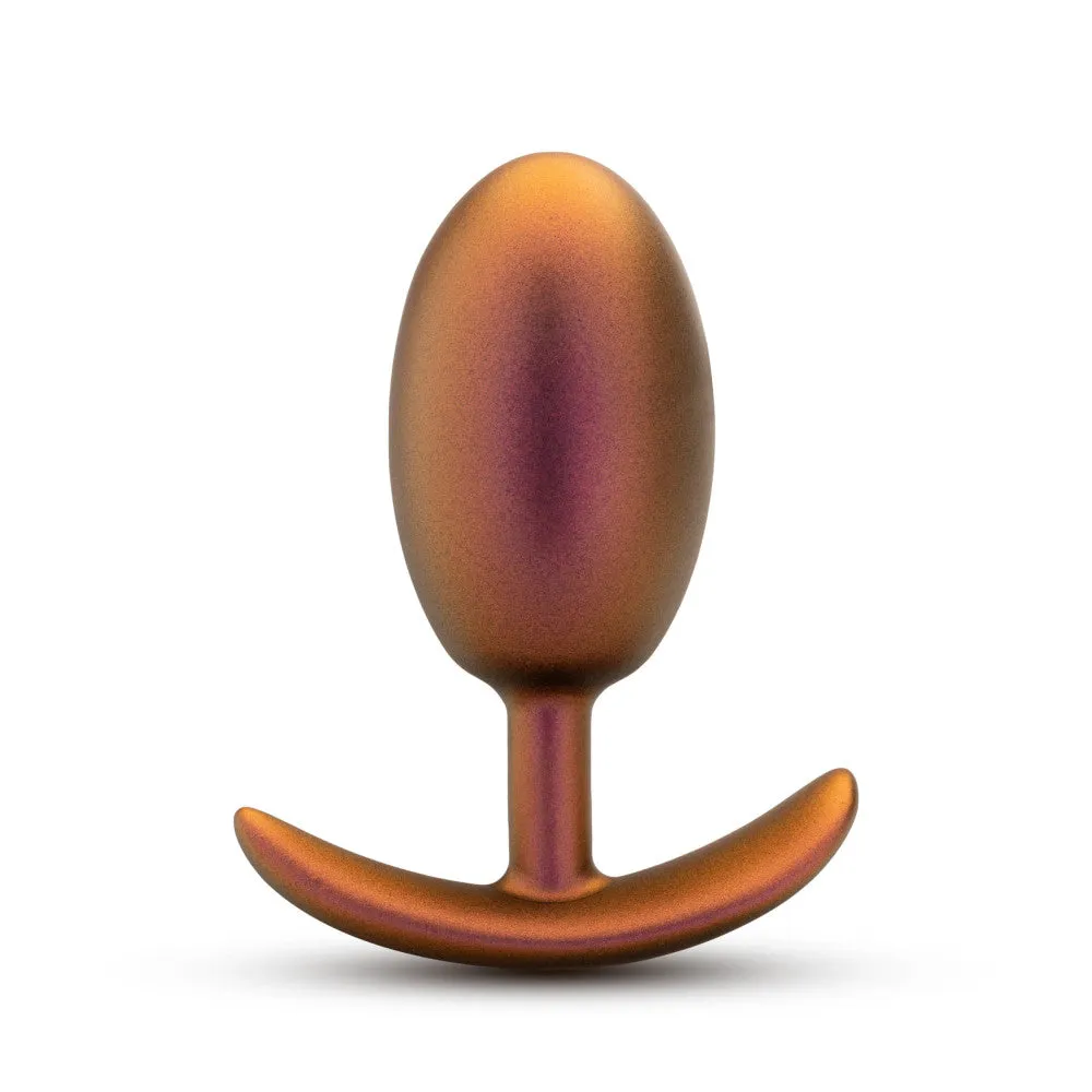 Anal Adventures Matrix By Blush® | The Neutron Plug: 4 inch Vibrating Inner Ball Butt Plug in Cosmic Copper | With Stayput™ Technology & Anchortech™ Base