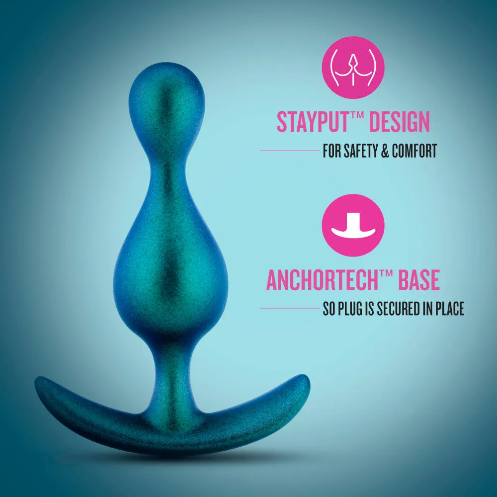 Anal Adventures Matrix By Blush® | The Photon Plug: 4.5 inch Smooth Tapered Butt Plug in Neptune Teal | With Stayput™ Technology & AnchorTech™ Base