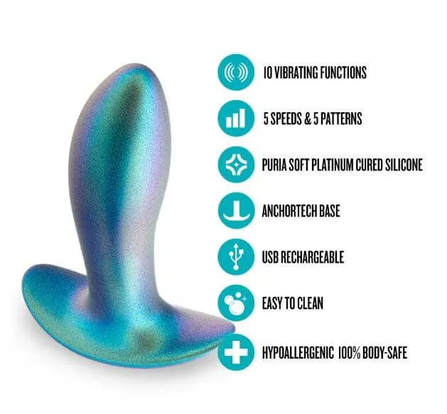 Anal Adventures Matrix Voyager Plug – Neptune Teal | 10 Vibration Modes, Silicone Butt Plug