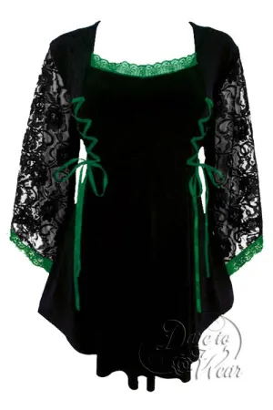 Anastasia Top in Black/Emerald