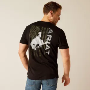 Ariat Men's Bronco Flag T-Shirt in Black