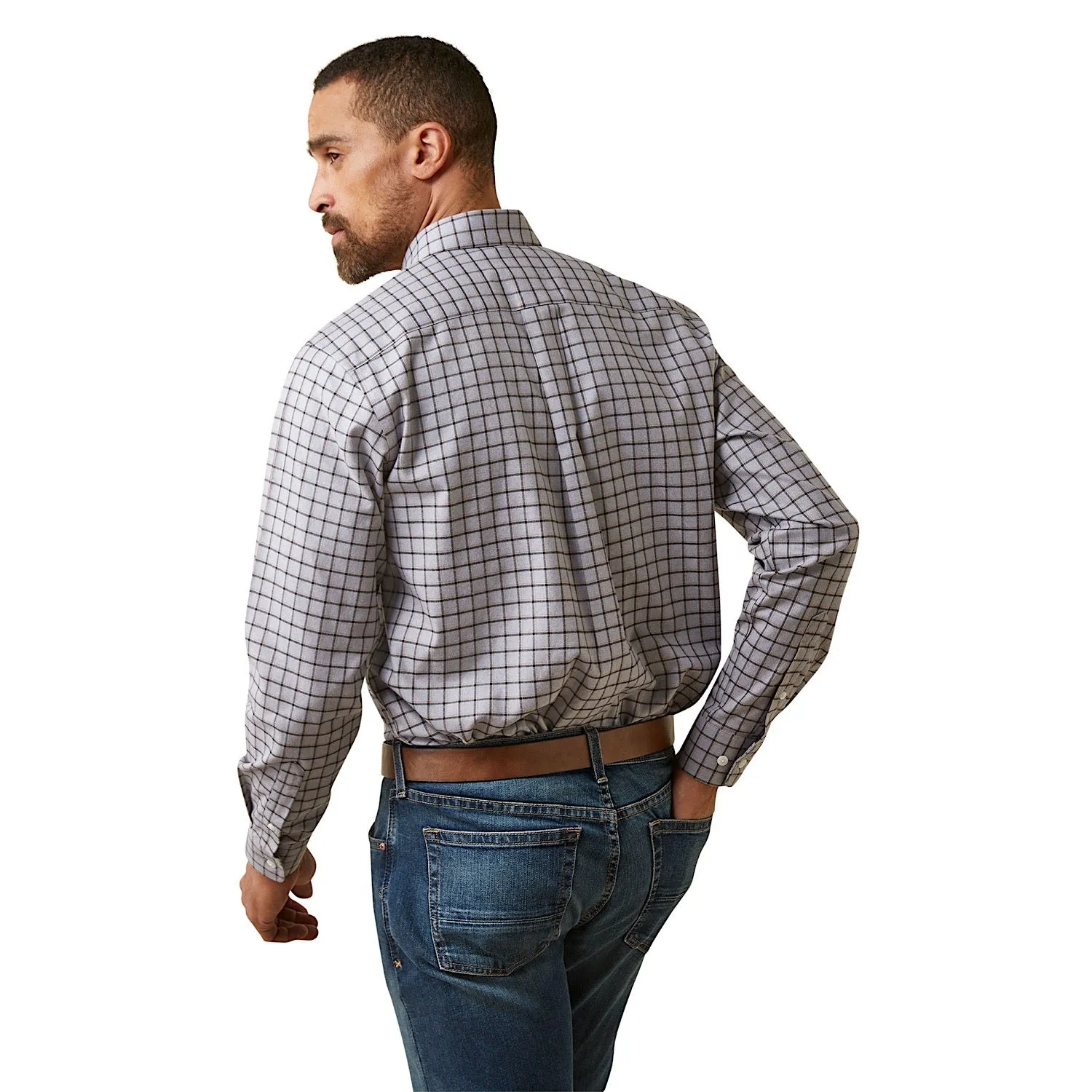 Ariat Mens Clement LS Shirt Grey Check