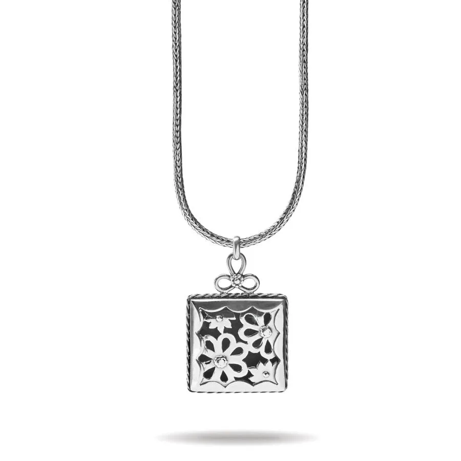 Bali Lacy Daisy Square Pendant Necklace