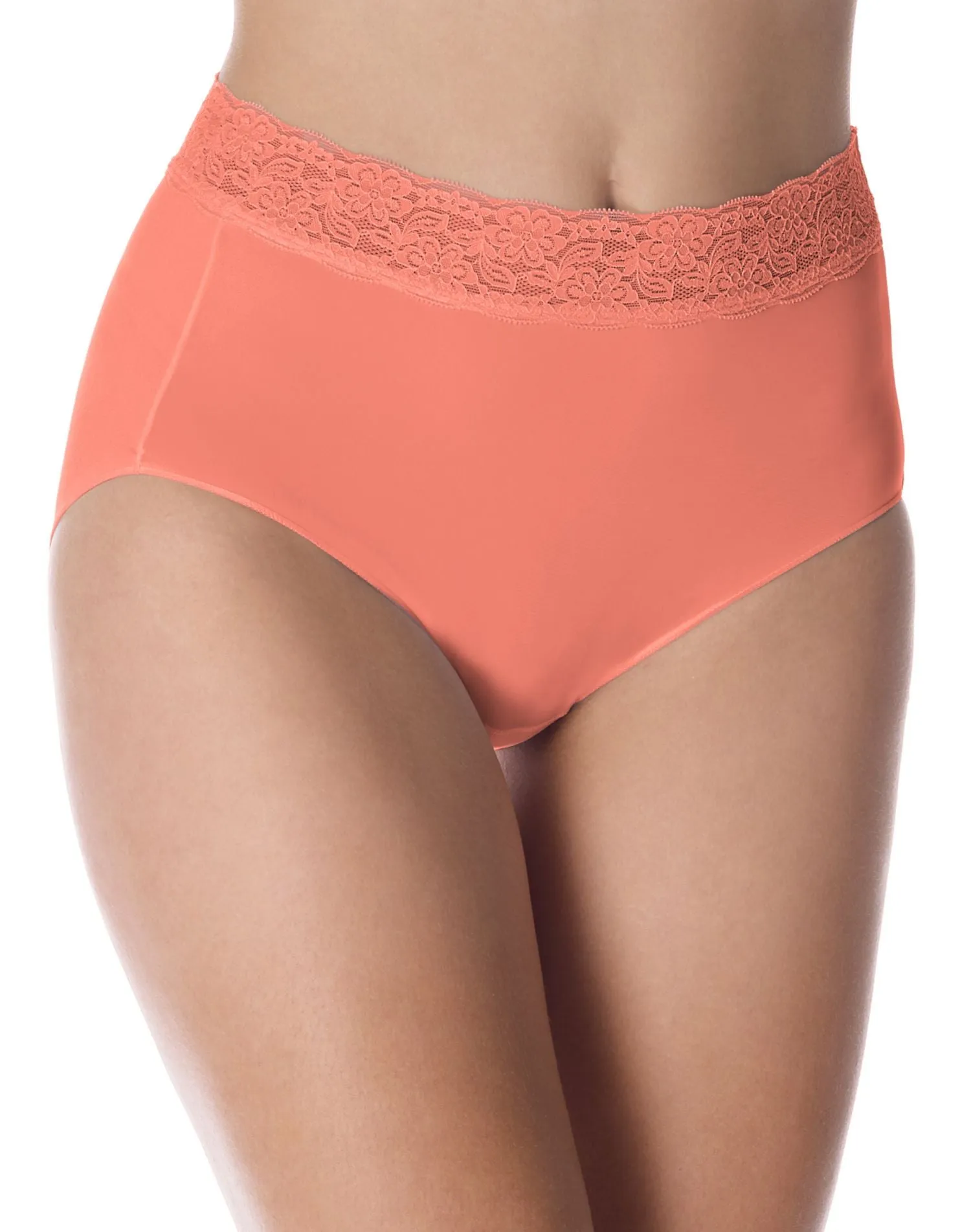 Bali No Lines, No Slip Brief with Lace Waistband