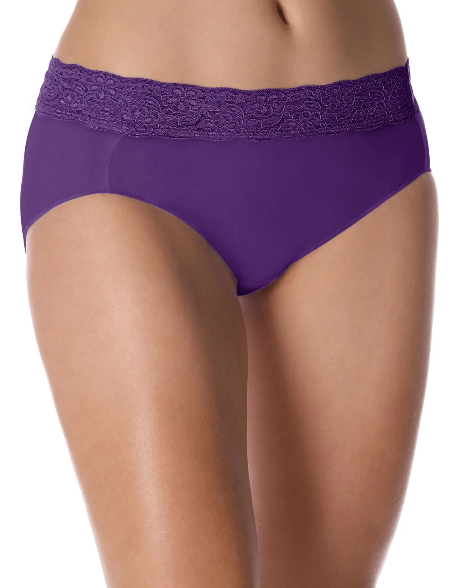 Bali No Lines, No Slip Hipster with Lace Waistband