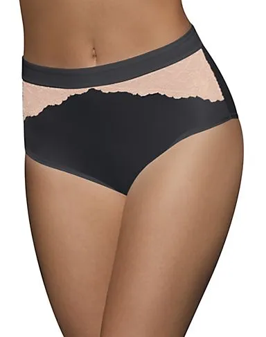 Bali Women's Comfort Indulgence Satin with Lace Modern Brief