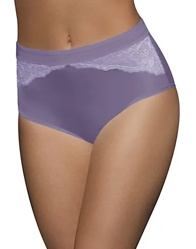 Bali Women's Comfort Indulgence Satin with Lace Modern Brief