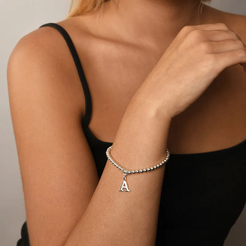 BALL BRACELET WITH INITIAL CHARM