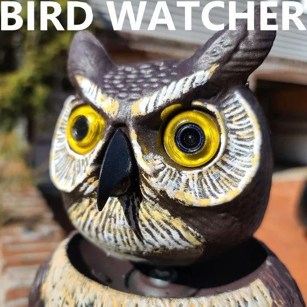 BIRD WATCHER™ Hidden Camera Surveillance Owl 360° Vision Sentry Seer