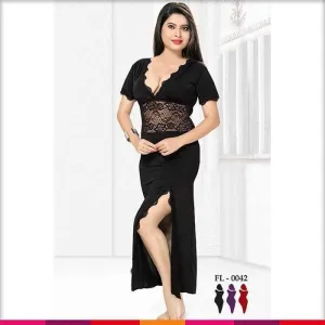 Black Nighty - FL-0042 - Flourish Nightywear