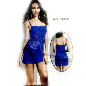 Blue Sexy Short Style Nighty - MN - 2041