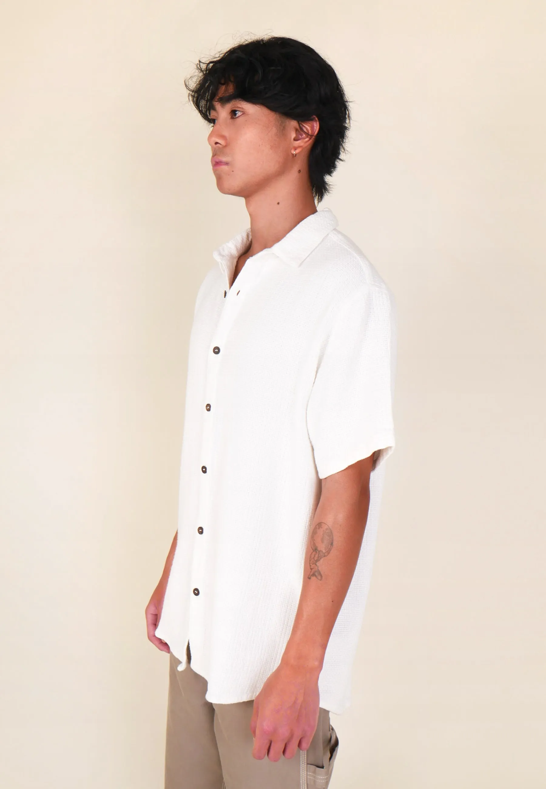 Bon Weave Shirt - Bone