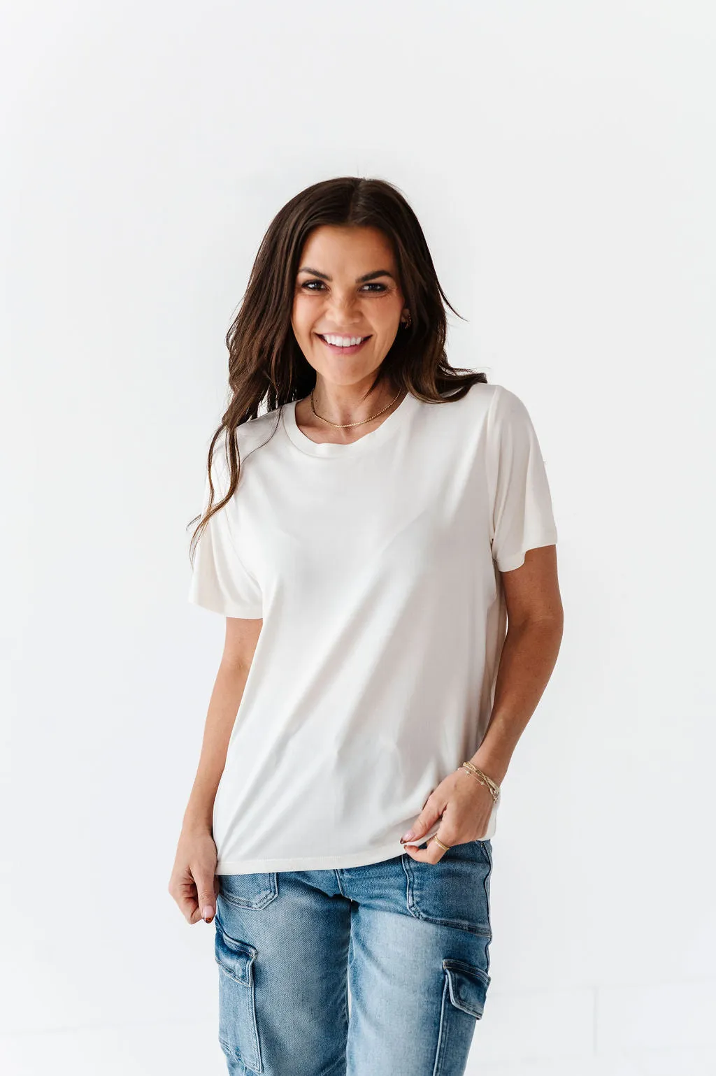 Bryden Basic Tee in Cream