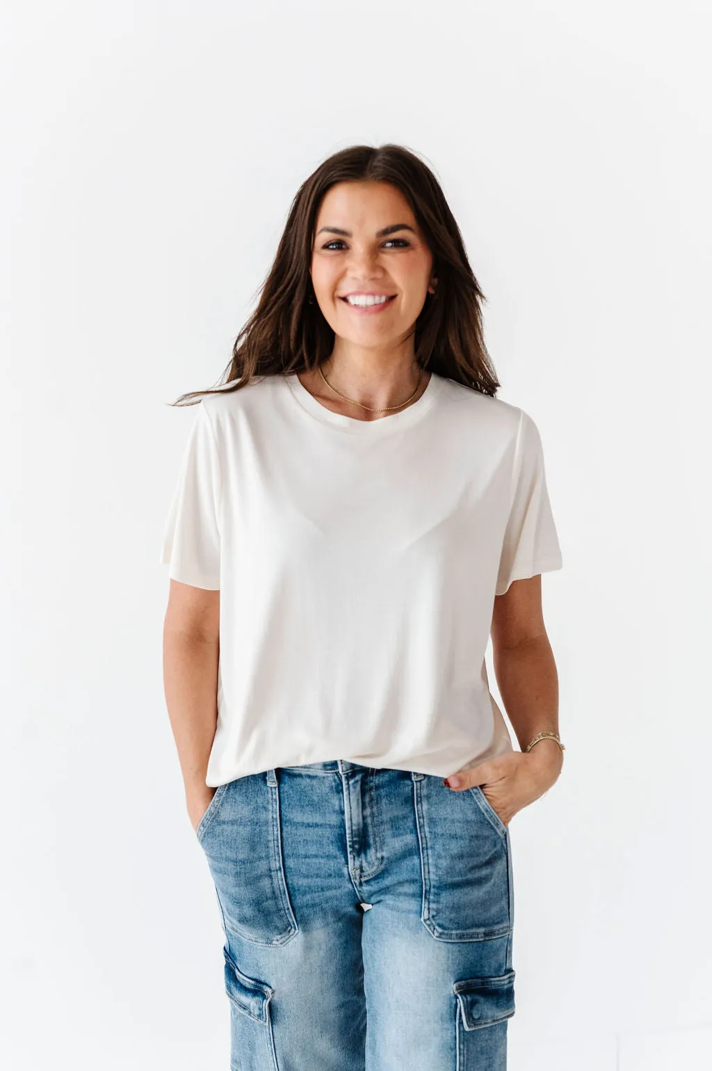 Bryden Basic Tee in Cream