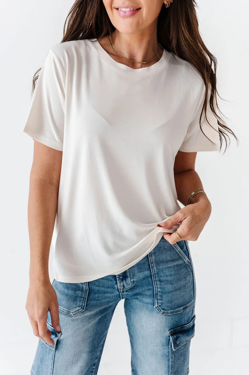 Bryden Basic Tee in Cream