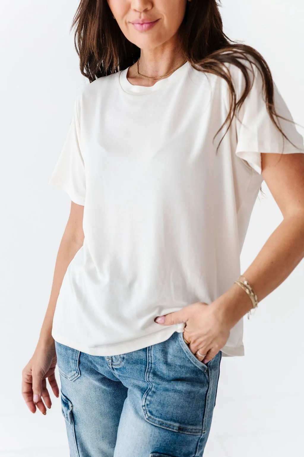 Bryden Basic Tee in Cream