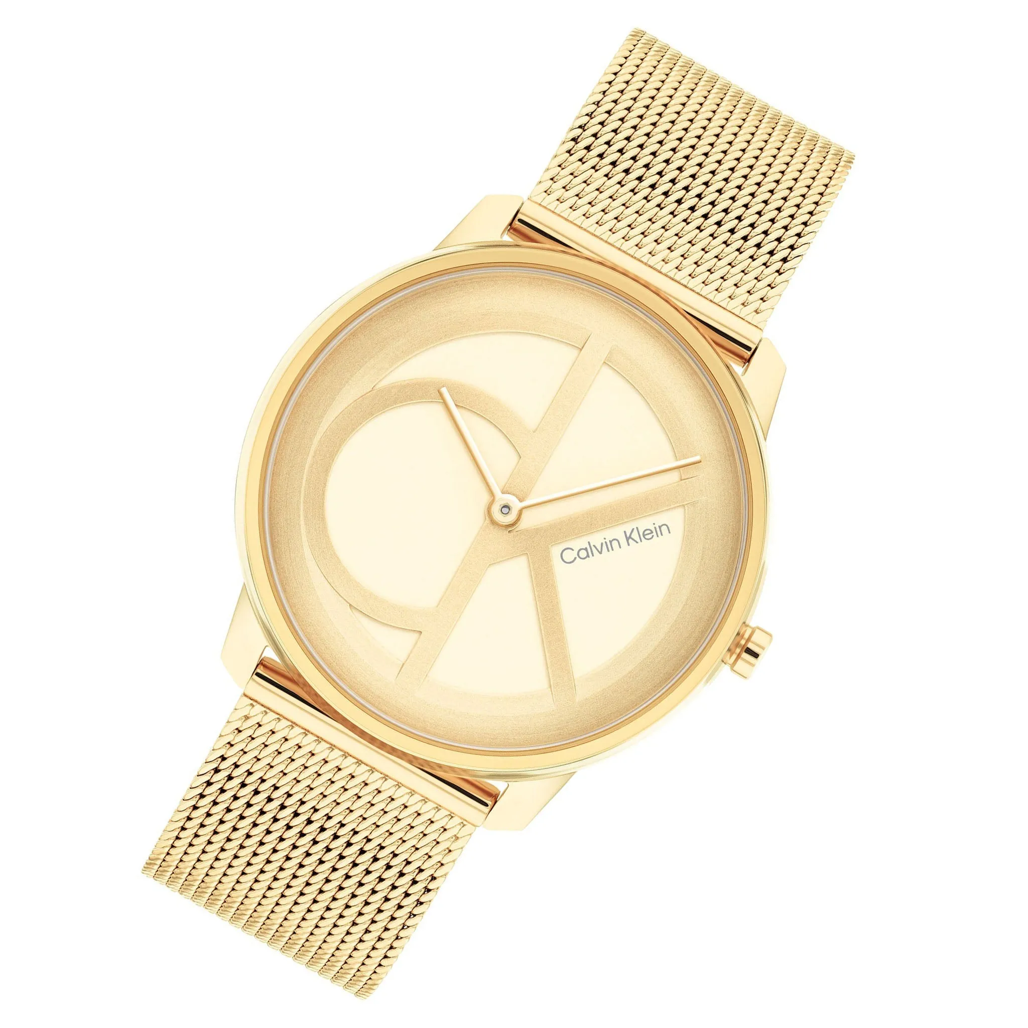 Calvin Klein Gold Mesh Light Champagne Dial Unisex Watch - 25200034