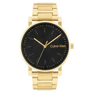 Calvin Klein Gold Steel Black Dial Men's Watch - 25200257