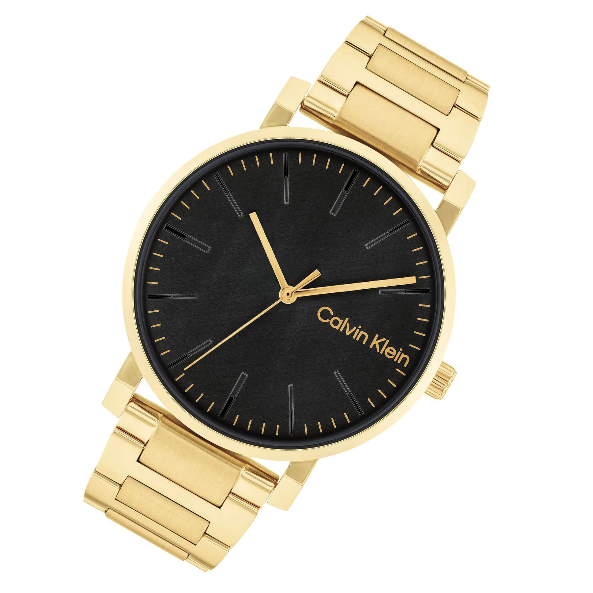 Calvin Klein Gold Steel Black Dial Men's Watch - 25200257