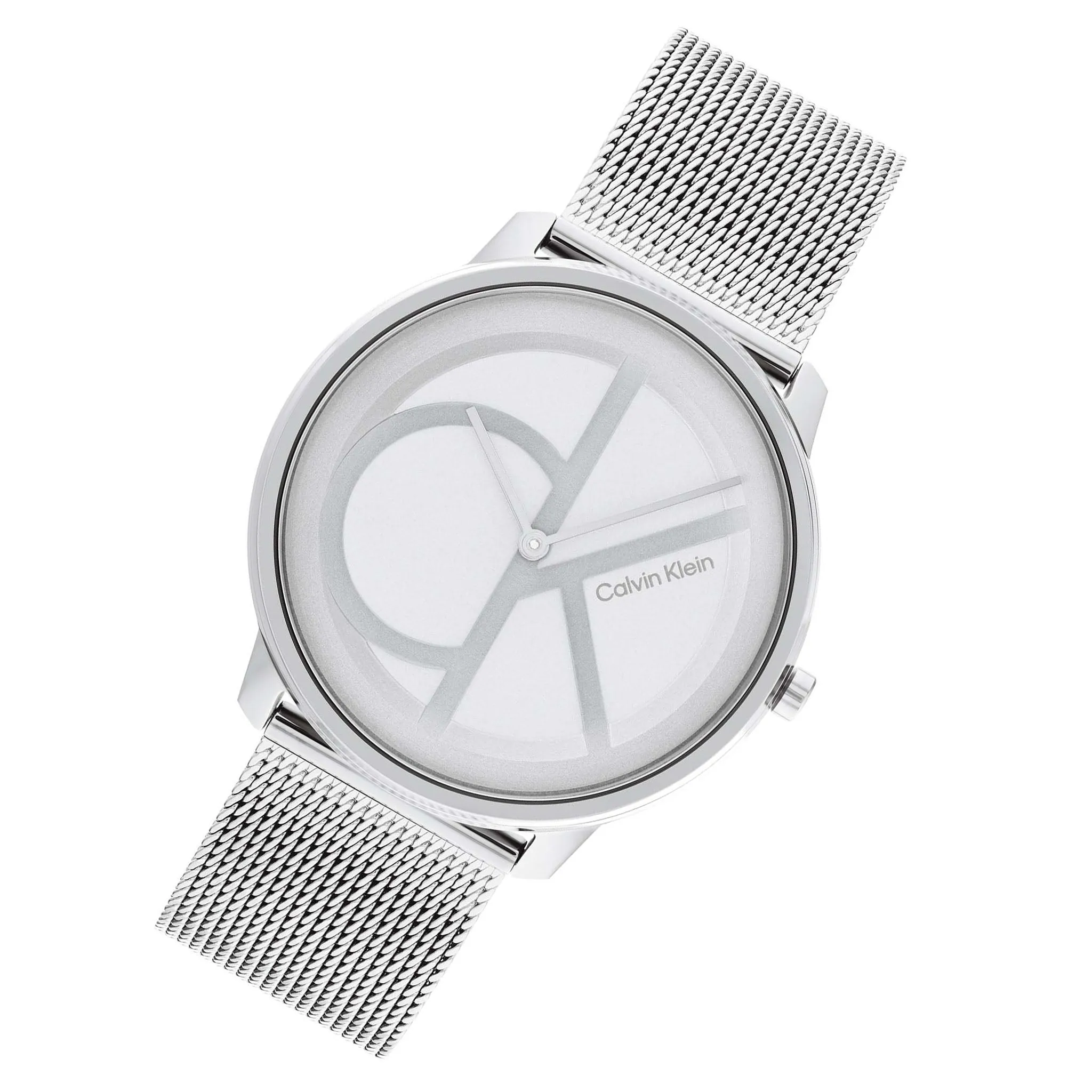 Calvin Klein Steel Mesh Silver White Dial Unisex Watch - 25200027