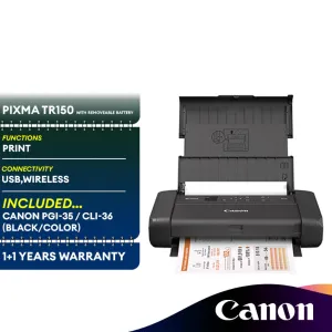 Canon Pixma TR150 Wireless Mobile Printer Inkjet Printer with Removable Battery and USB Charging Replacement by iP110