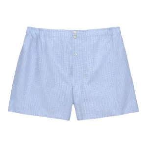 Checked Blue and White Boxer Shorts