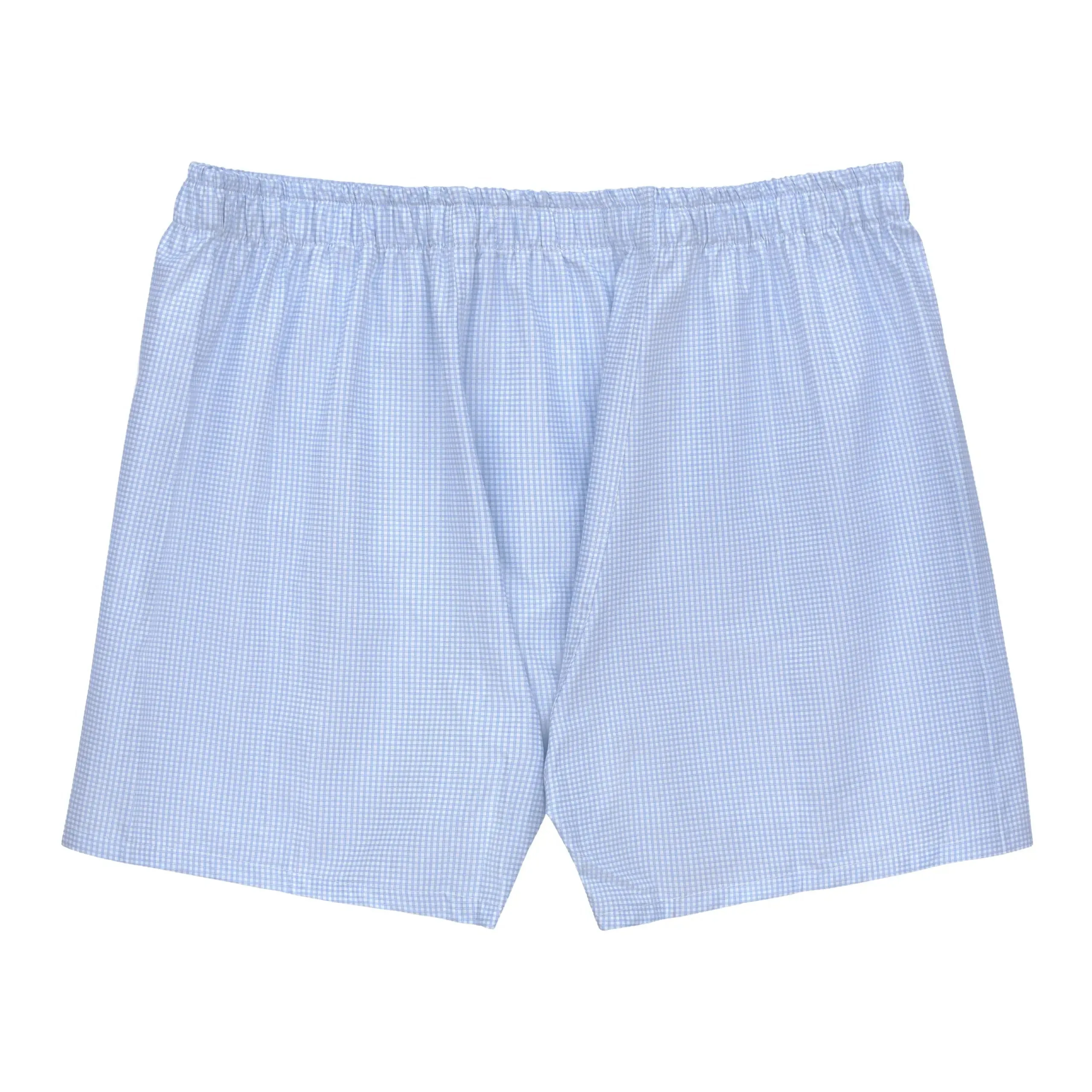 Checked Blue and White Boxer Shorts