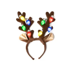 Christmas Jumbo Bulb Light Up Antler Headband