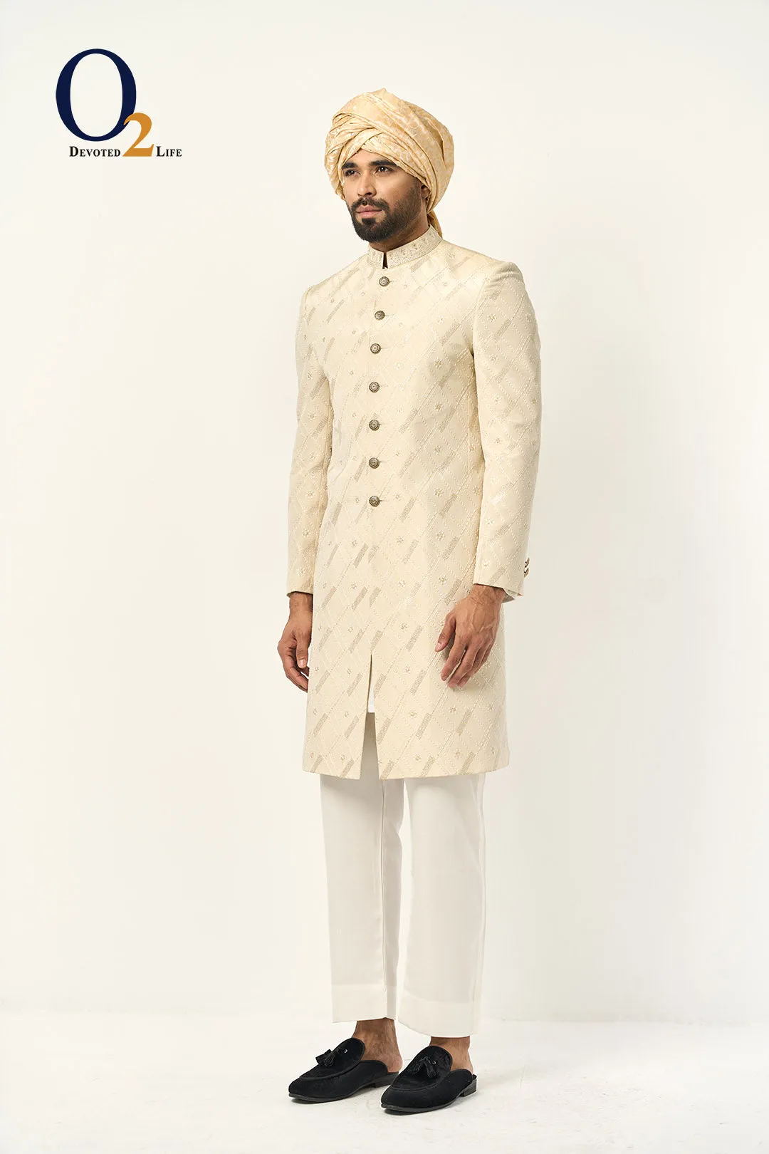 Cream Exclusive Sherwani