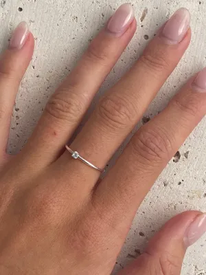 Dainty Silver Topaz Ring