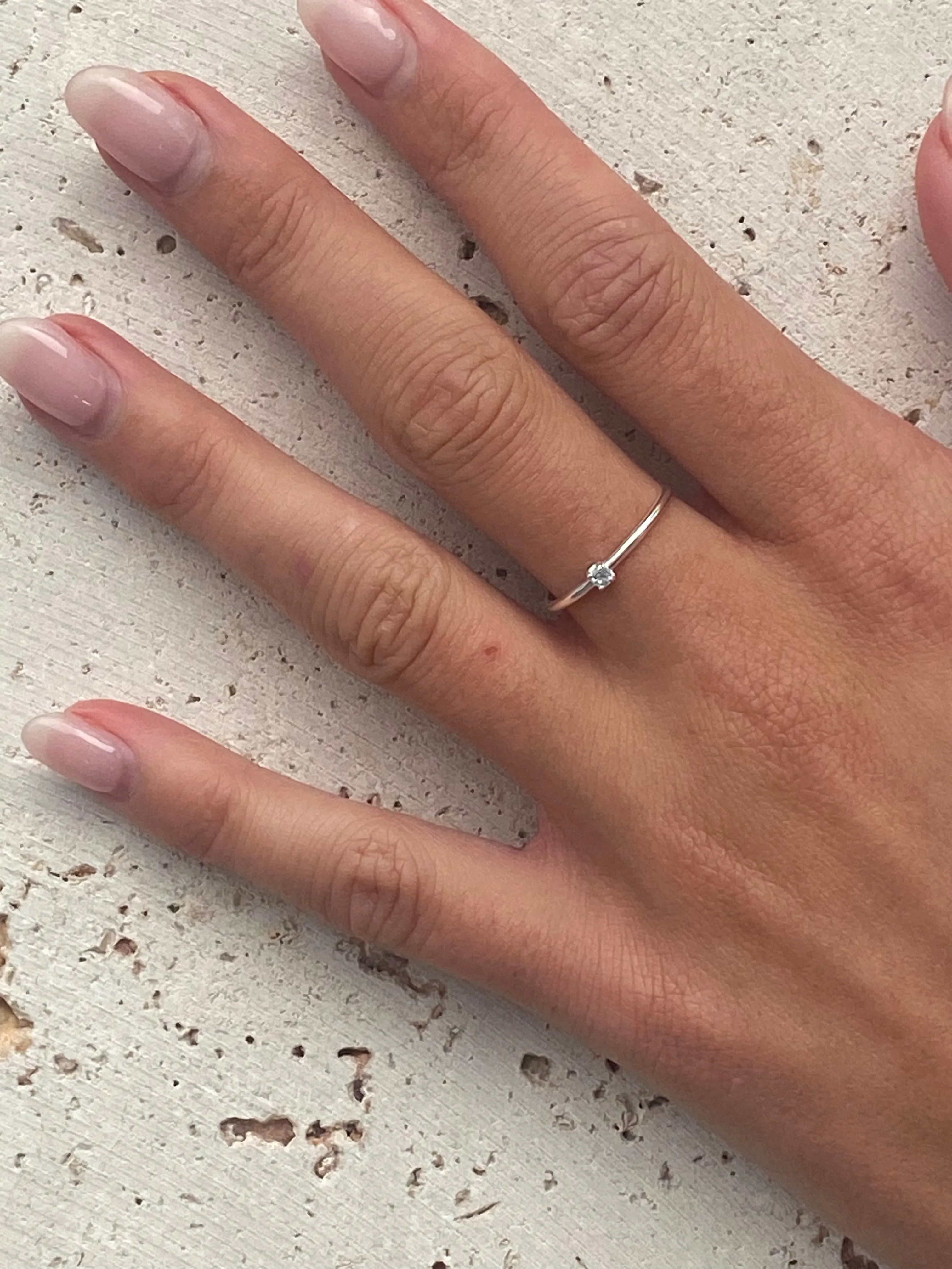 Dainty Silver Topaz Ring