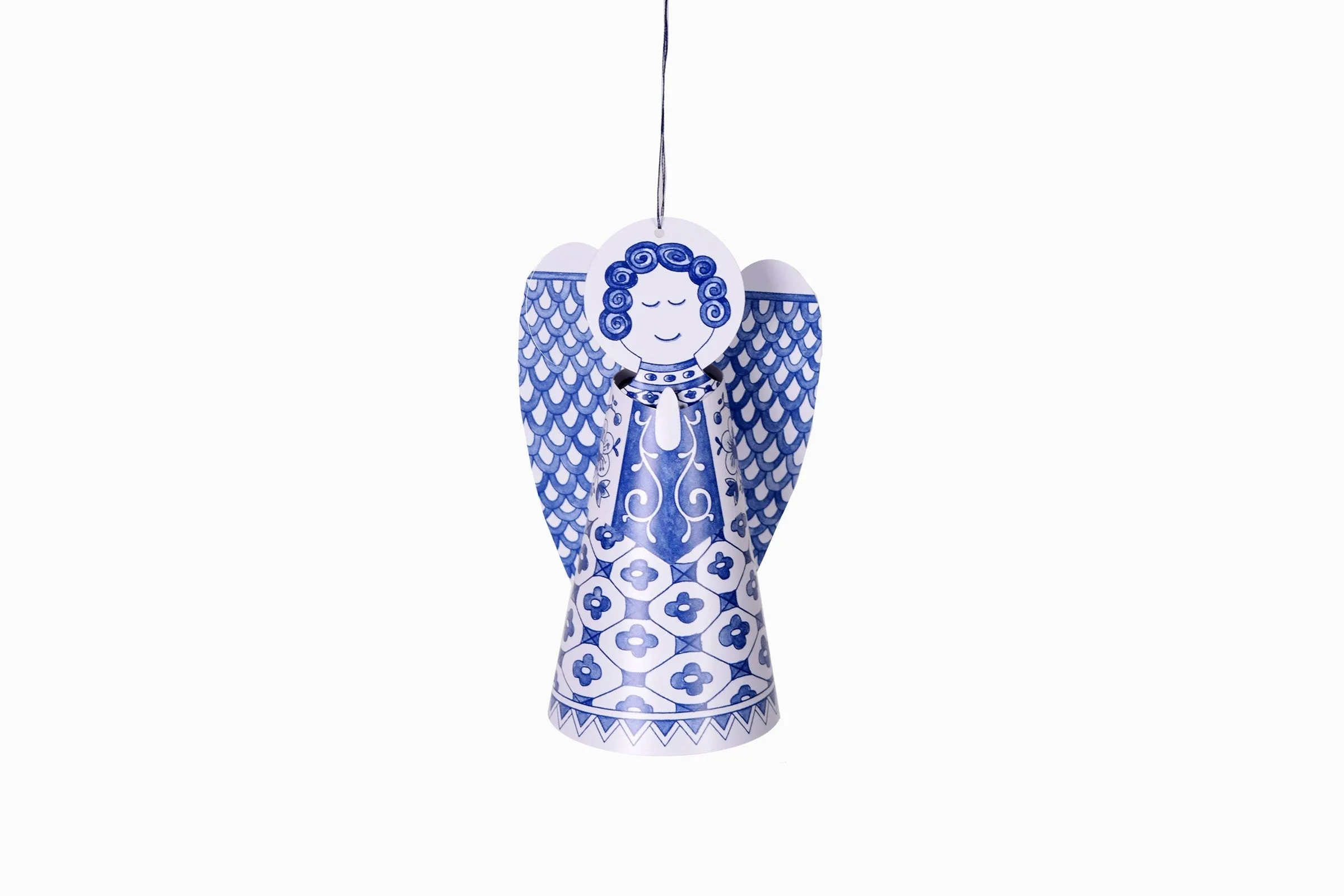 Delft blue paper angel