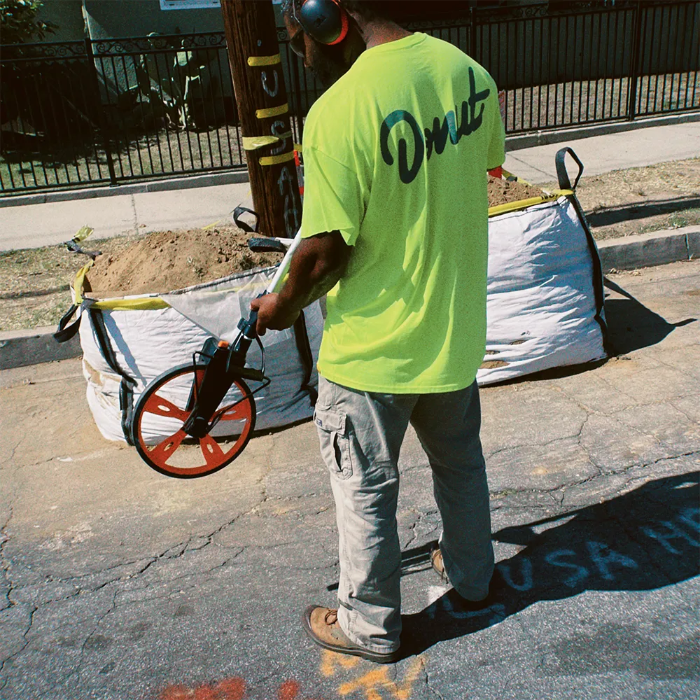 High-Visibility Safety Green T-Shirt with Donut Design