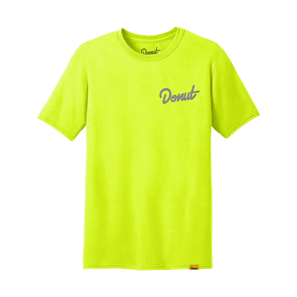 High-Visibility Safety Green T-Shirt with Donut Design