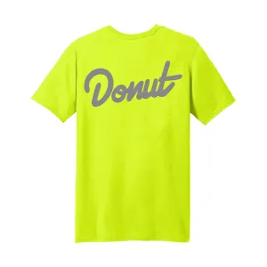 High-Visibility Safety Green T-Shirt with Donut Design