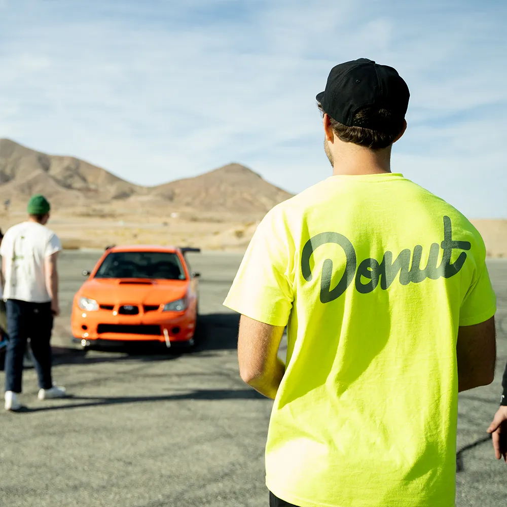 High-Visibility Safety Green T-Shirt with Donut Design