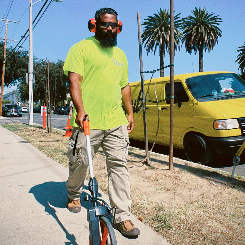 High-Visibility Safety Green T-Shirt with Donut Design